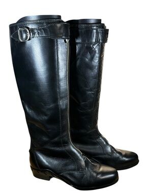 Ariat Heritage Contour Field Zip Tall Riding Boots Black Leather Women’s 8.5 M